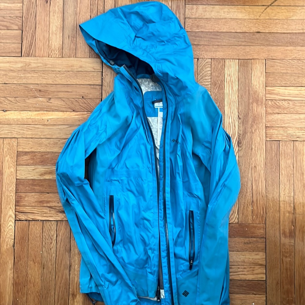 Columbia blue rain jacket size xs